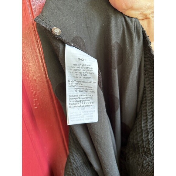 Madewell Jumpsuit Womens S Black Polka Dot Dolman Smocked Waist Wide Leg Boho - Picture 9 of 9